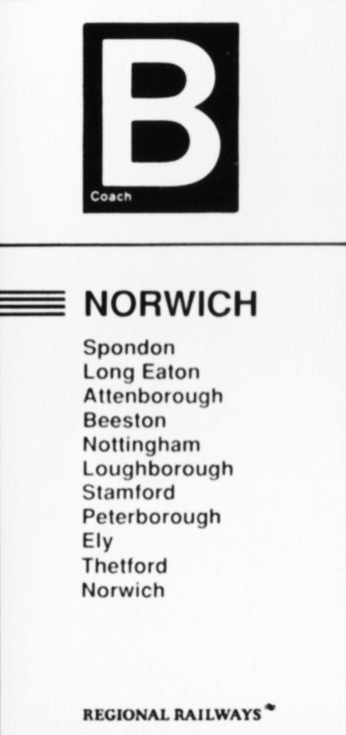 Destination label - Norwich